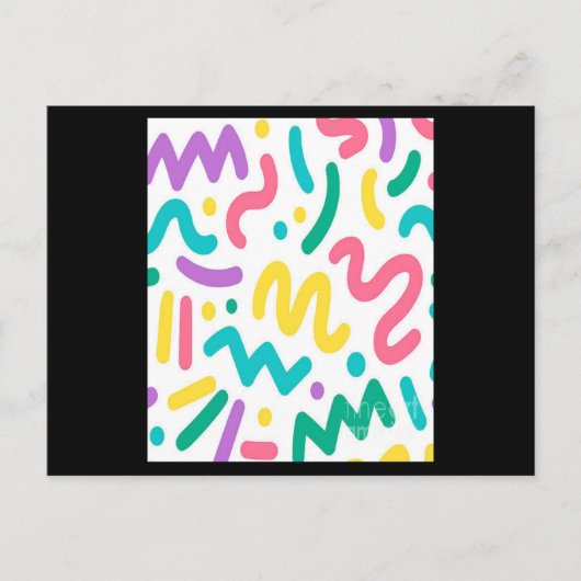 Colorful Squiggles Pattern Briefkaart (Voorkant)