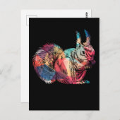 Colorful Squirrel Art Retro Rodent Briefkaart (Voorkant / Achterkant)