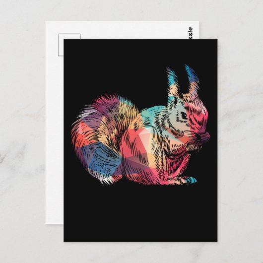 Colorful Squirrel Art Retro Rodent Briefkaart (Voorkant / Achterkant)