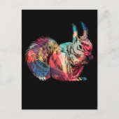 Colorful Squirrel Art Retro Rodent Briefkaart (Voorkant)