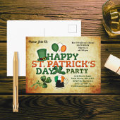 Colorful St Patrick's Day Party  Parchment Briefkaart
