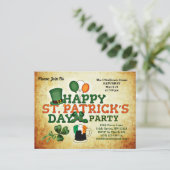 Colorful St Patrick's Day Party  Parchment Briefkaart (Staand voorkant)