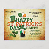 Colorful St Patrick's Day Party  Parchment Briefkaart (Voorkant)