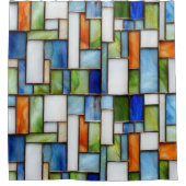 Colorful stained glass geometric pattern douchegordijn (Voorkant)