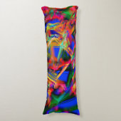 Colorful stained squares with 'wrong brush strokes lichaamskussen (Voorkant Verticaal)