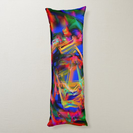 Colorful stained squares with 'wrong brush strokes lichaamskussen (Achterkant (Verticaal))