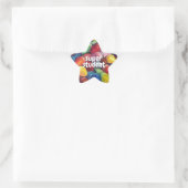 Colorful Star Crayon Super Student Any Text Ster Sticker (Tas)