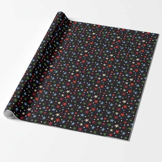 Colorful Star Pattern Cadeaupapier (Uitgerold)
