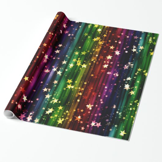 Colorful Star Sequence Cadeaupapier (Uitgerold)