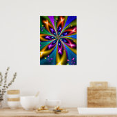 Colorful Starburst Fractal Poster (Keuken)