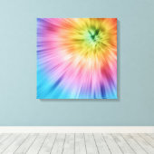 Colorful Starburst Tie Dye Canvas Afdruk (Insitu (Houten vloer))