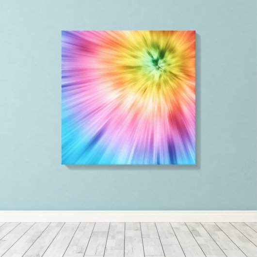 Colorful Starburst Tie Dye Canvas Afdruk (Insitu (Houten vloer))