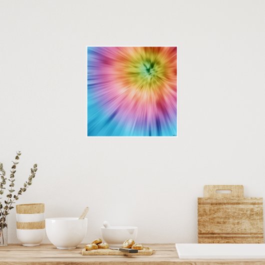Colorful Starburst Tie Dye Poster (Keuken)