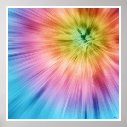 Colorful Starburst Tie Dye Poster (Voorkant)