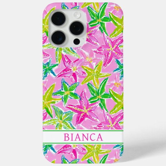 Colorful Starfish Monogrammed Case-Mate iPhone Case (Achterkant)