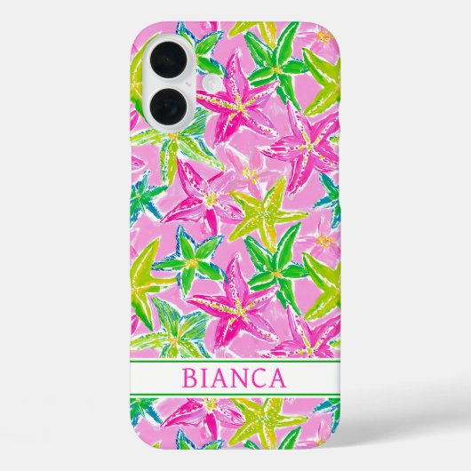 Colorful Starfish Monogrammed Case-Mate iPhone Case (Achterkant)