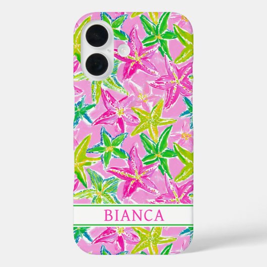Colorful Starfish Monogrammed Case-Mate iPhone Case (Achterkant)