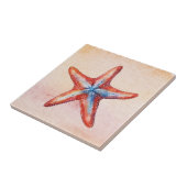Colorful starfish watercolor artwork Pink Blue Tegeltje (Zijkant)