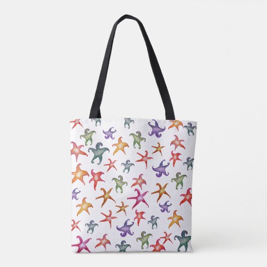 Colorful Starfish, Zee sterren Art Tas (Achterkant)