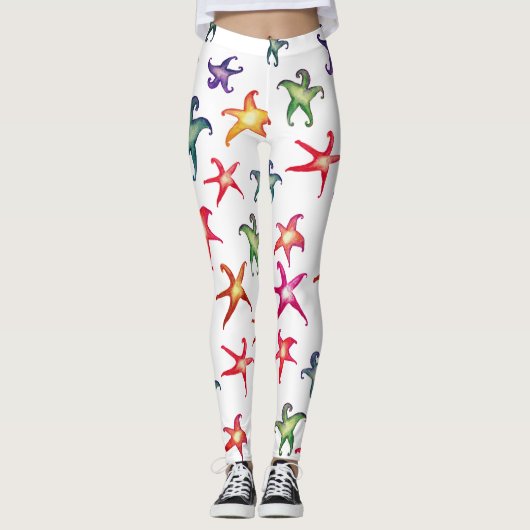 Colorful Starfish, Zee sterren Leggings (Voorkant)