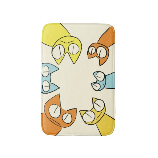 Colorful Staring lot Cats Badmat (Voorkant Verticaal)