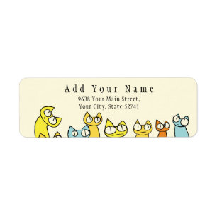Colorful Staring lot Cats Etiket