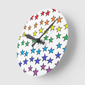 Colorful Stars Clock Ronde Klok (Hoek)