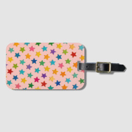 Colorful stars luggage tag. bagagelabel