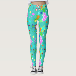 Colorful Stars Spandex-Leggings Leggings