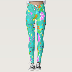 Colorful Stars Spandex-Leggings Leggings