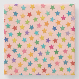 Colorful stars stone coasters. stenen onderzetter