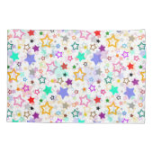 Colorful Stars White  Kussensloop (Achterkant)