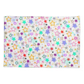 Colorful Stars White  Kussensloop (Achterkant)