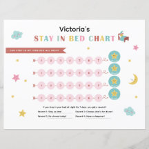 Colorful Stay in Bed Bedtime Chart for Children