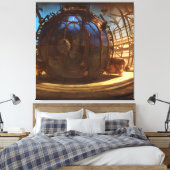 Colorful Steam Punk Planet Canvas Afdruk (Insitu (Slaapkamer))