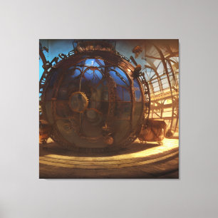 Colorful Steam Punk Planet Canvas Afdruk