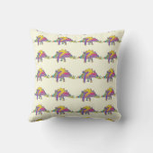 Colorful Stegosaurus Cute Jurassic Dinosaur Art Kussen (Achterkant)