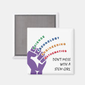 Colorful STEM GIRL Magneet (Voorkant / Achterkant)