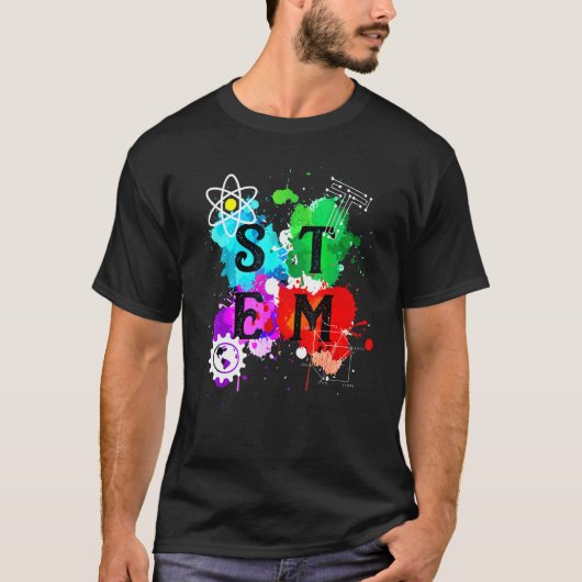 Colorful Stem Squad  Students & Teachers Crew T-shirt (Voorkant)