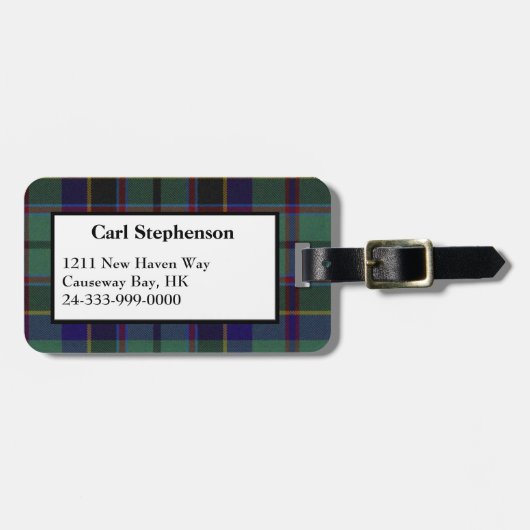 Colorful Stephenson Tartan Bagagelabel (Voorkant horizontaal)