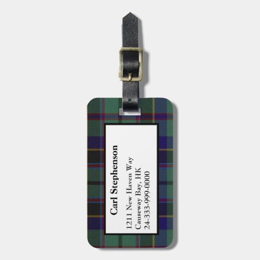 Colorful Stephenson Tartan Bagagelabel (Voorkant verticaal)