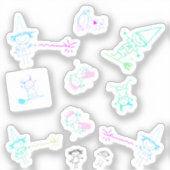 Colorful Stick Figuur kijkt Stickers voor Iphone (Voorkant)
