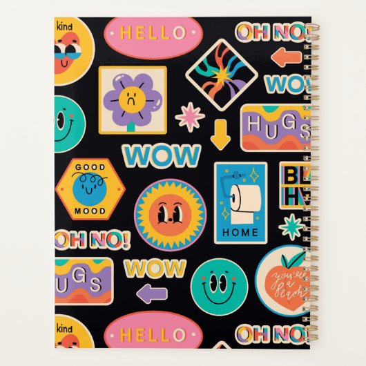 Colorful Stickers Cartoons Planner (Achterkant)