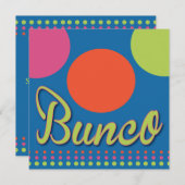 Colorful Stippen Bunco Dice Game Invitation Kaart (Voorkant / Achterkant)