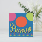Colorful Stippen Bunco Dice Game Invitation Kaart (Staand voorkant)