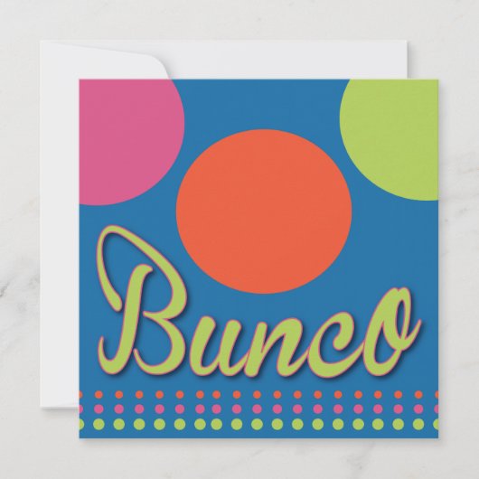Colorful Stippen Bunco Dice Game Invitation Kaart (Voorkant)