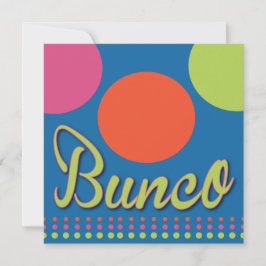 Colorful Stippen Bunco Dice Game Invitation Kaart