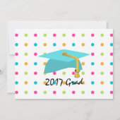 Colorful Stippen Foto Afstuderen kondiging Aankondiging (Achterkant)