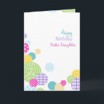 Colorful stippen Happy Birthday Foster Daughter Kaart<br><div class="desc">cirkels,  bubbels,  meisjes,  modern,  stippen,  vlekken,  polka dot,  moeder,  stijlvol,  kleurrijk,  moeder,  verjaardag,  "gelukkige verjaardag",  dag,  hedendaags,  wit,  multicolor,  veelkleurig,  ,  vrouwelijk,  meisjes,  trendy,  vrouw,  "pleegdochter",  pleegkind,  dochter</div>