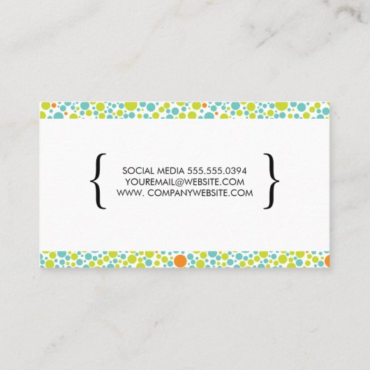 Colorful Stippen Patroon Visitekaartje (Achterkant)